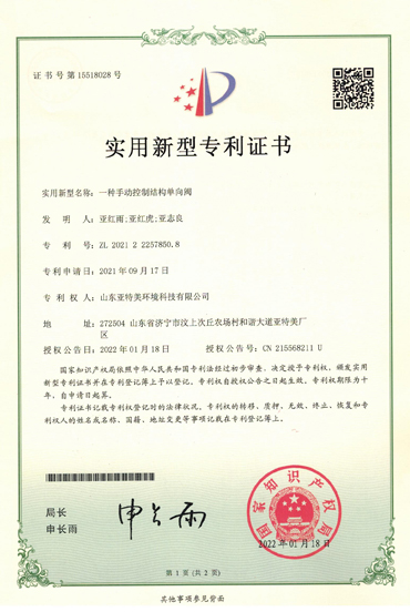 手動控制結構單向閥